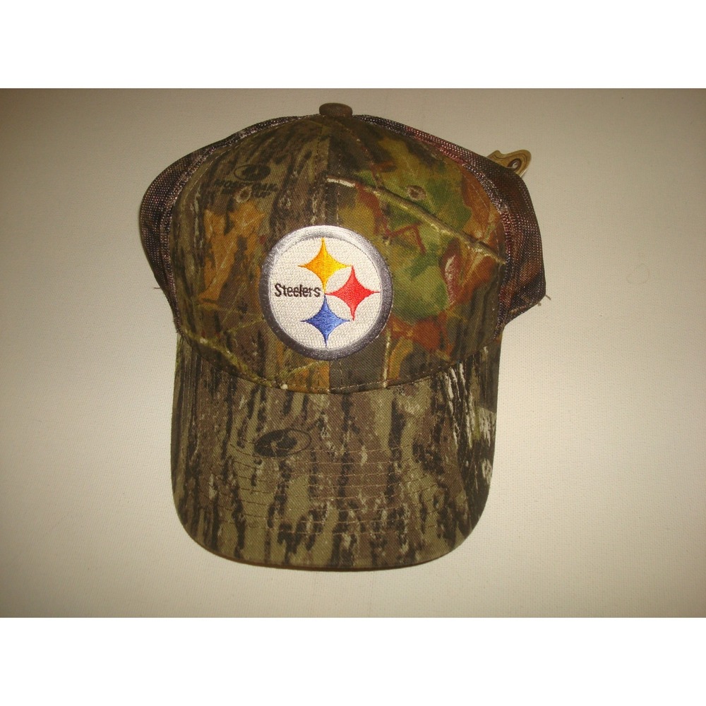 STEELERS MOSSY OAK   CAMO Y2K 00s  HAT‎ CAP VINTAGE DEADSTOCK P1